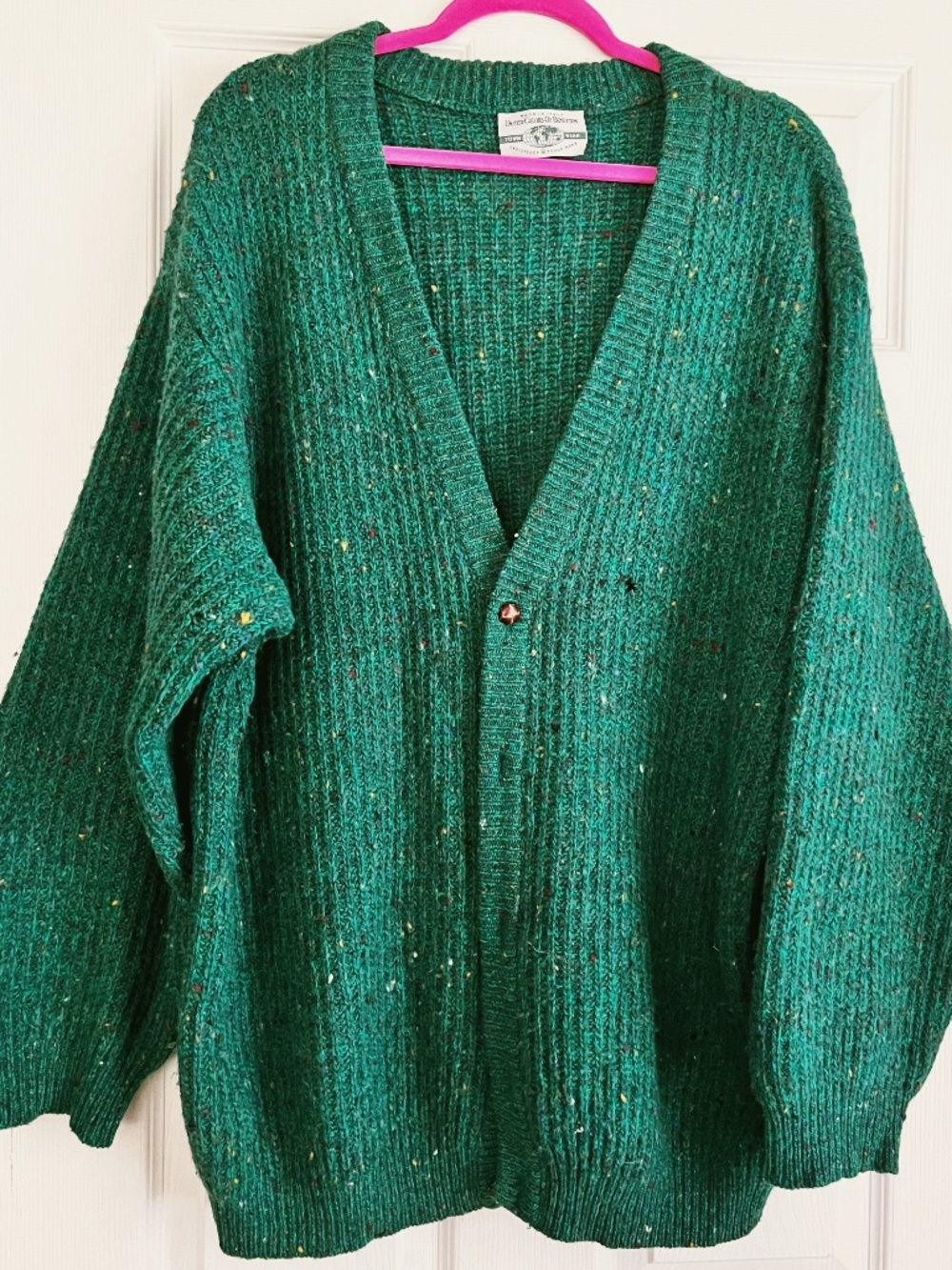 Benetton Green Confetti Wool Italian Oversized Sweater